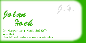 jolan hock business card